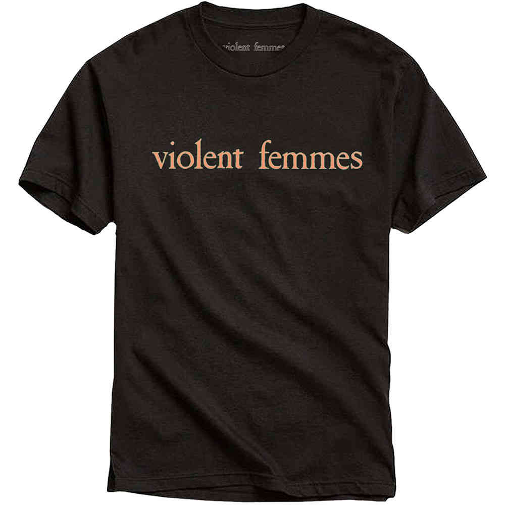 Violent Femmes - Salmon Pink Vintage Logo Heren Tshirt - Zwart